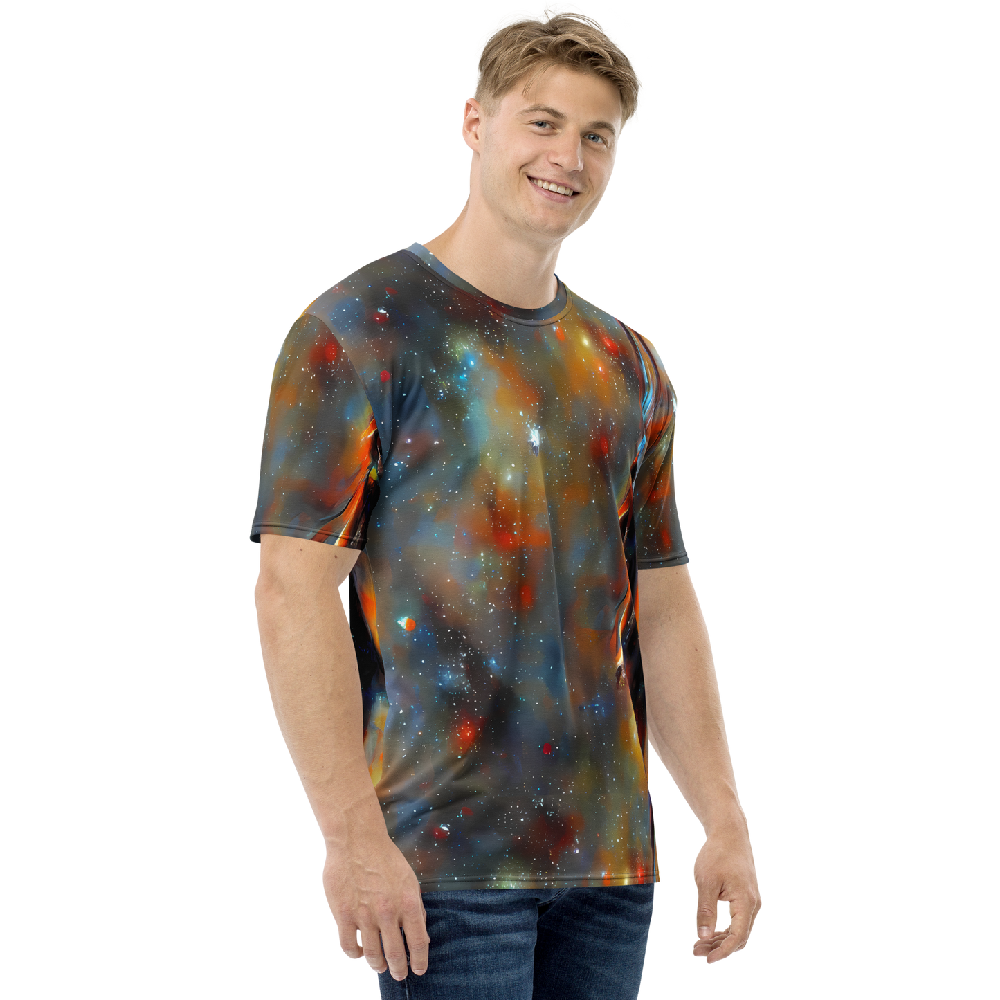 Men's Crew Neck T-Shirt - Brush Nebula