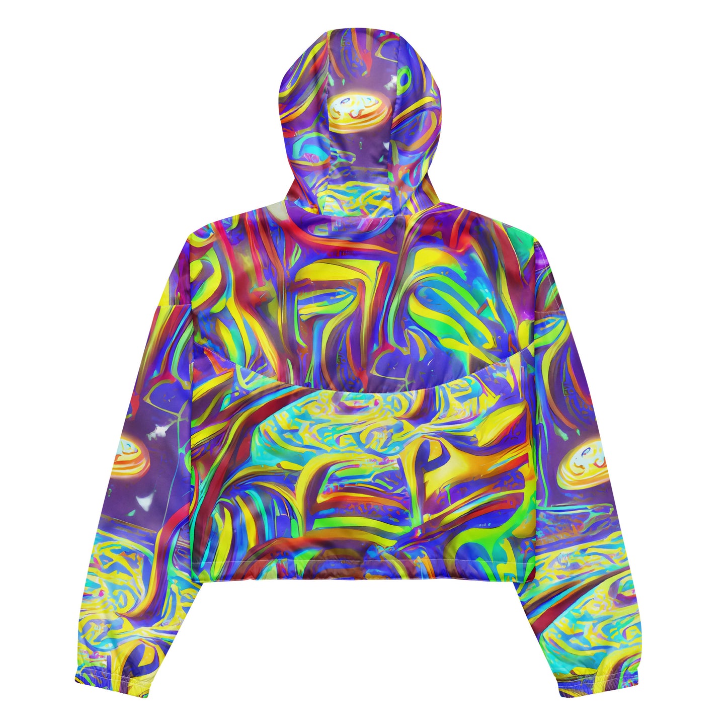 Women's Cropped Windbreaker - Daliesque Drift