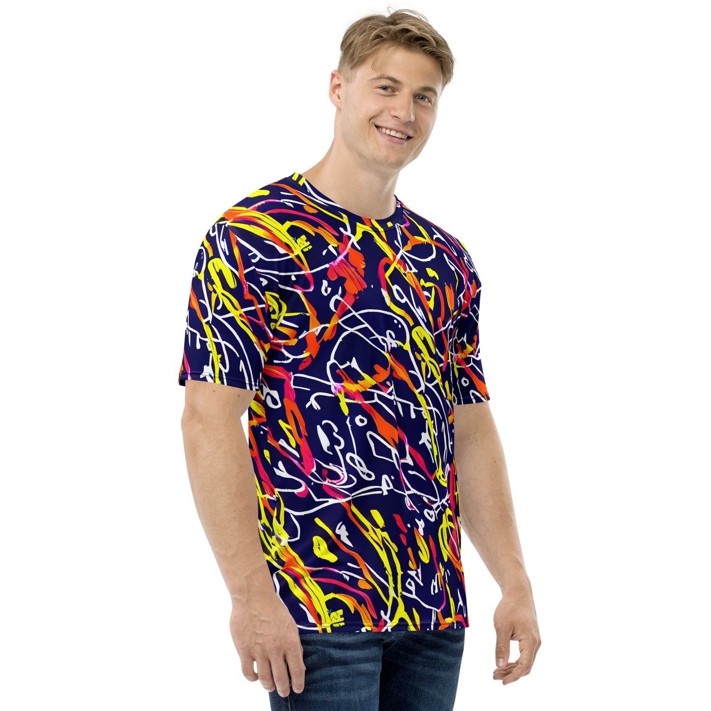 Men's Crew Neck T-Shirt - Neon Currents