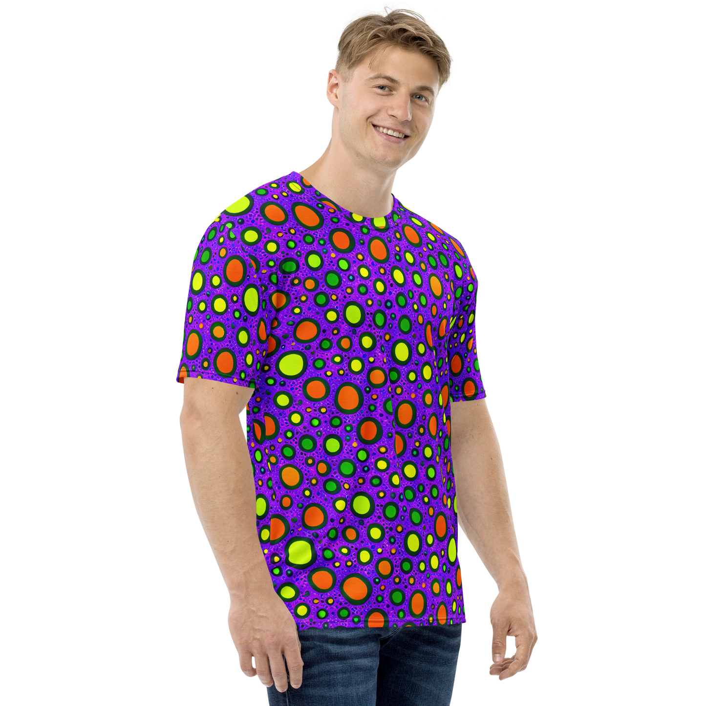 Men's Crew Neck T-Shirt - Luminous Bubbles