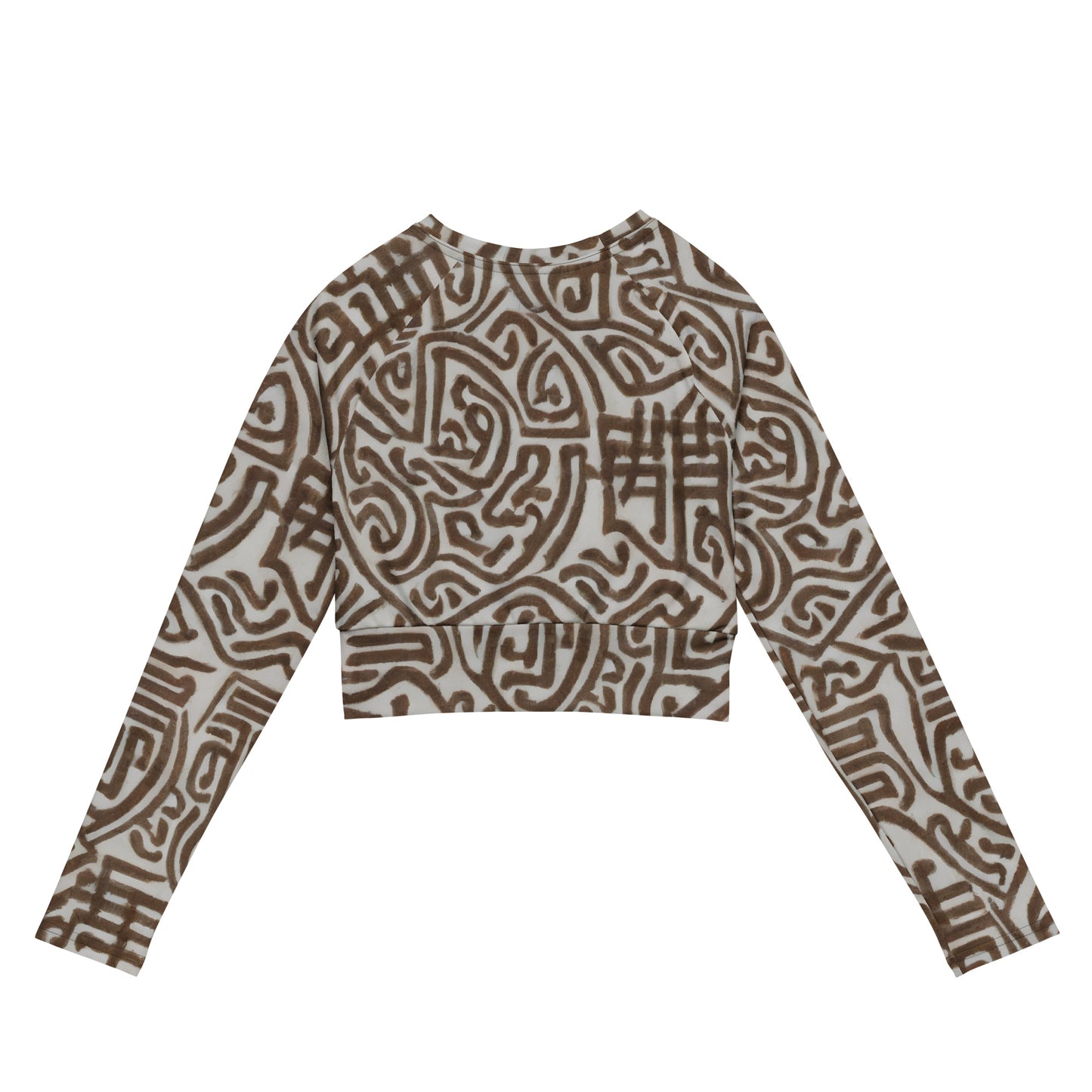 Long Sleeve Crop Top - Labyrinth Whisper