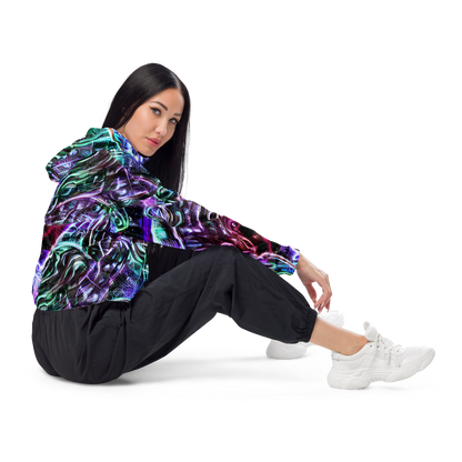 Women's Cropped Windbreaker - Nebula Fusions