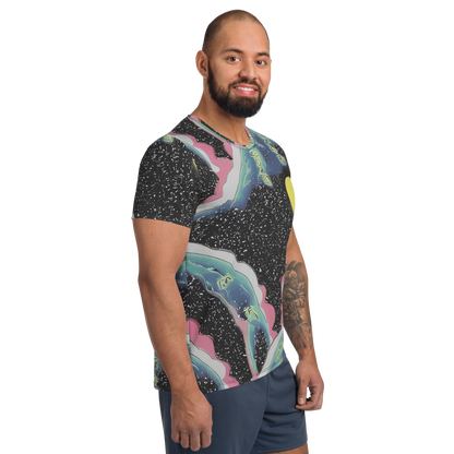 Men's Athletic T-Shirt - Lunar Waves