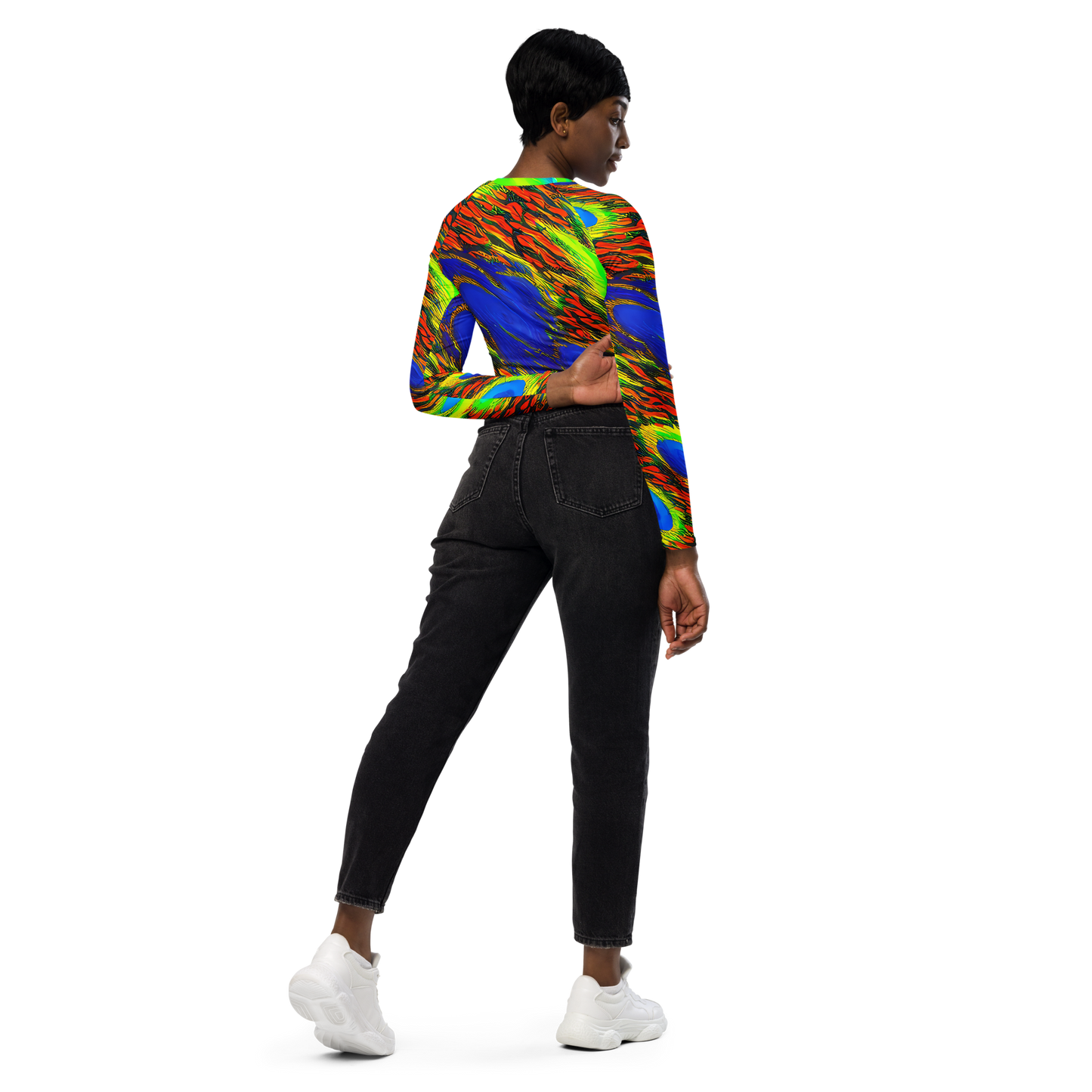 Long Sleeve Crop Top - Hodgkin's Blaze