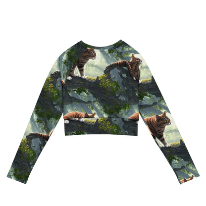 Long Sleeve Crop Top - Whiskered Enigma