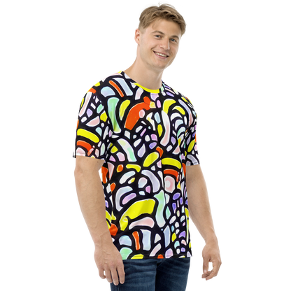 Men's Crew Neck T-Shirt - Cubist Carousel