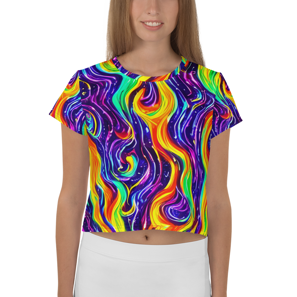 Women's Crop Tee - Galactic Flames