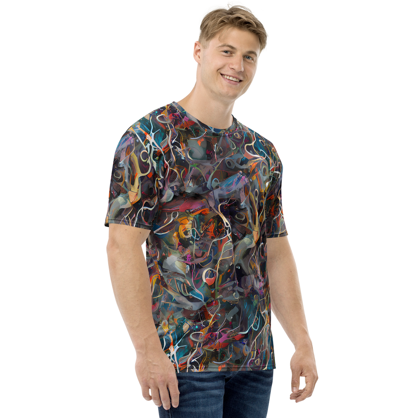 Men's Crew Neck T-Shirt - Chromatic Entanglement