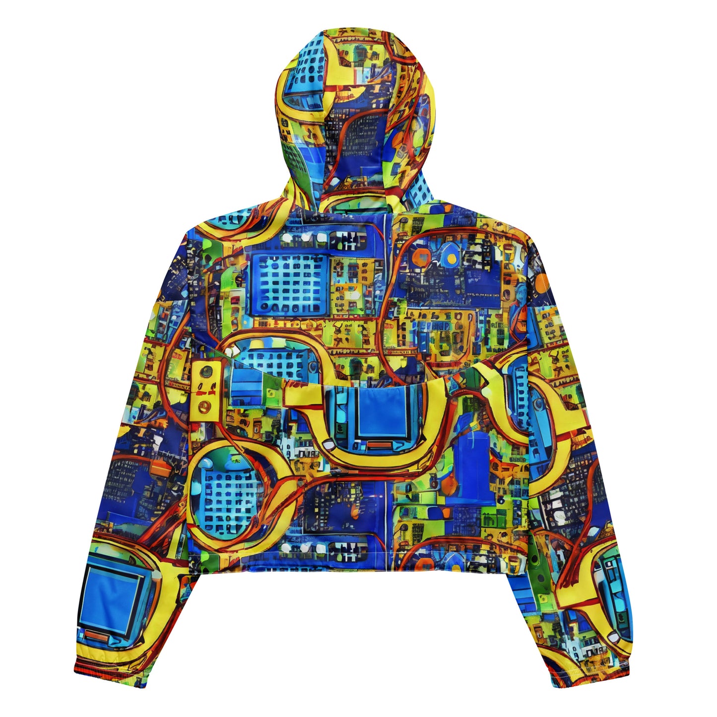 Women's Cropped Windbreaker - Circuitous Vision