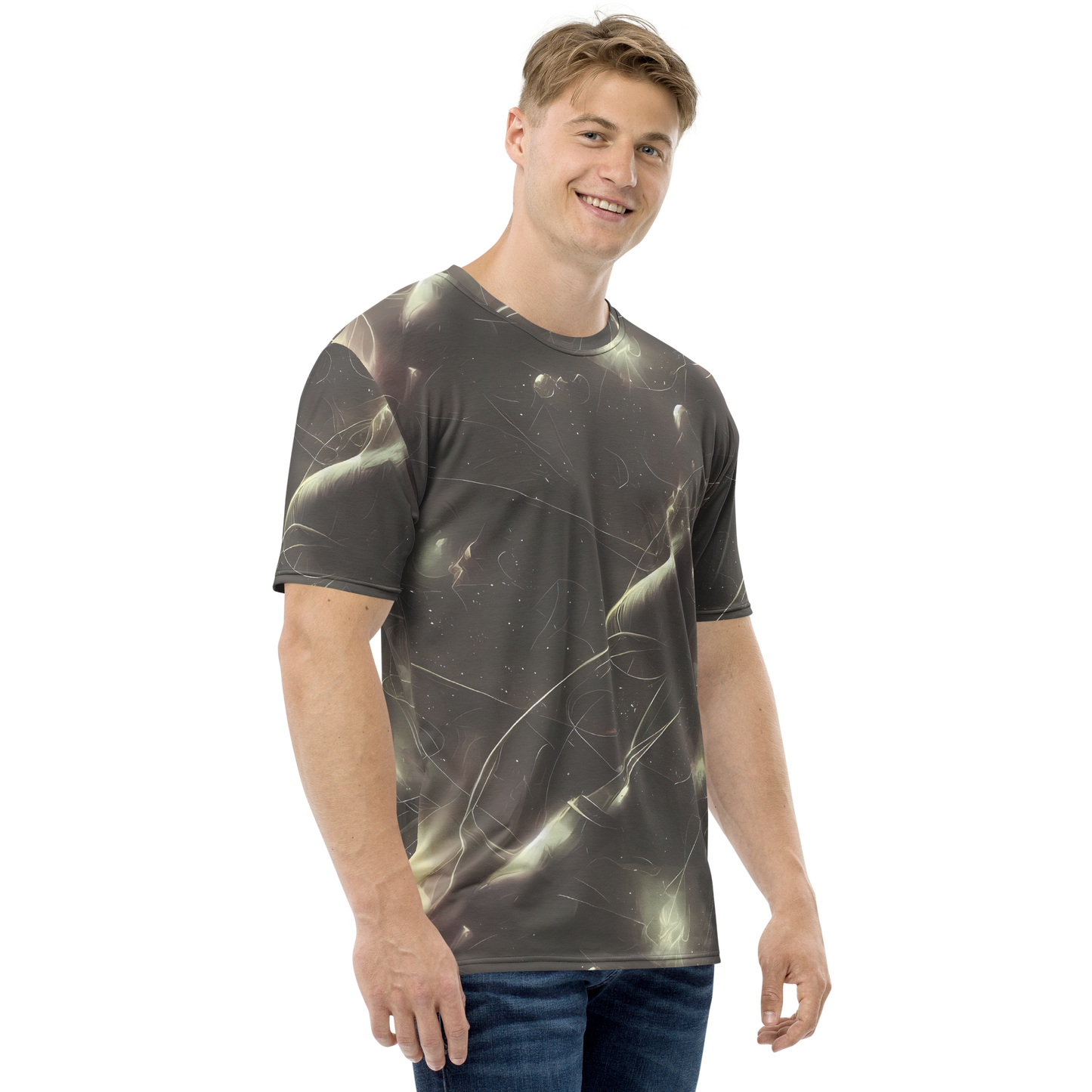 Men's Crew Neck T-Shirt - Nebula Veins