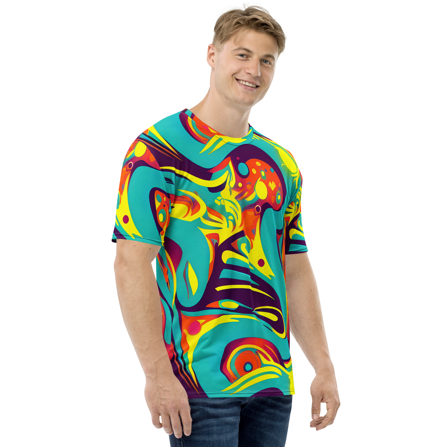Men's Crew Neck T-Shirt - Retro Ribbon