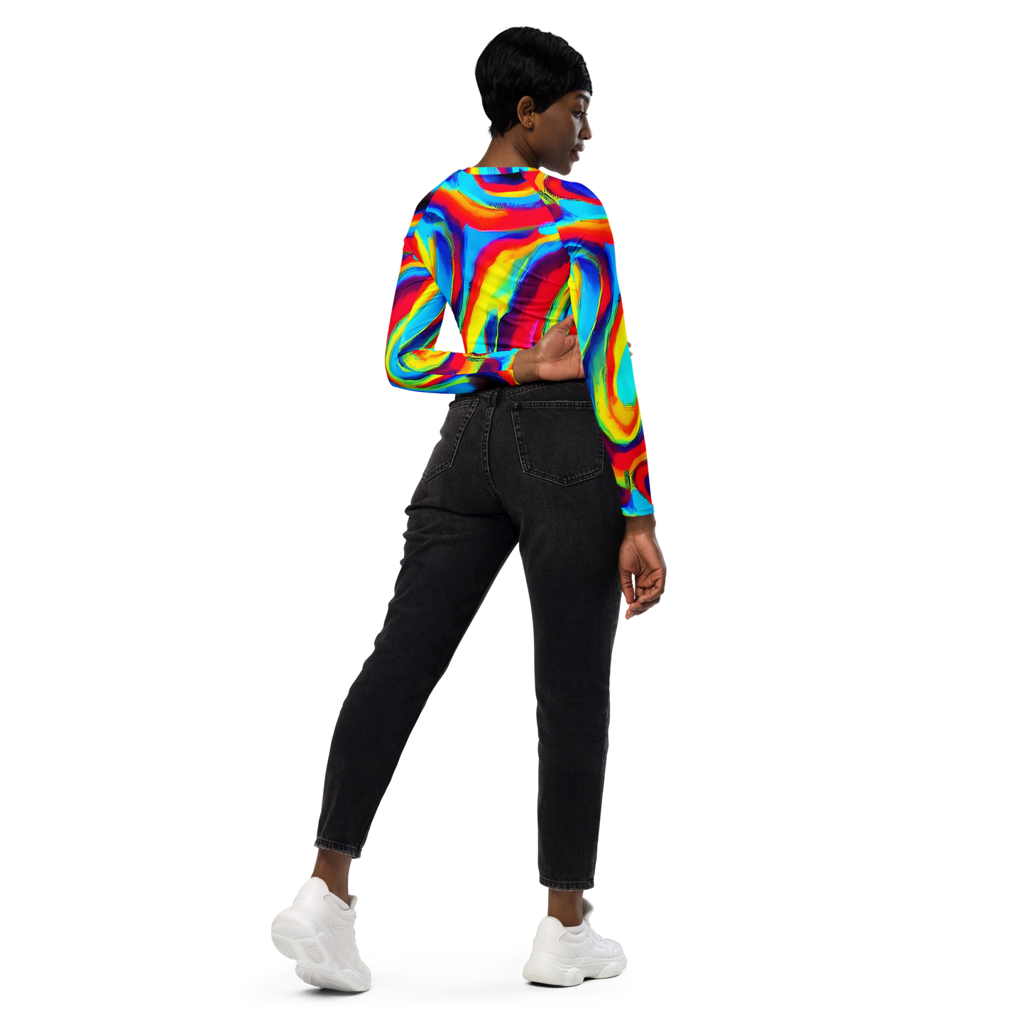 Long Sleeve Crop Top - Stael Swirls