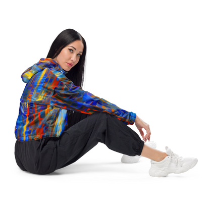 Women's Cropped Windbreaker - Neoplastique Flow