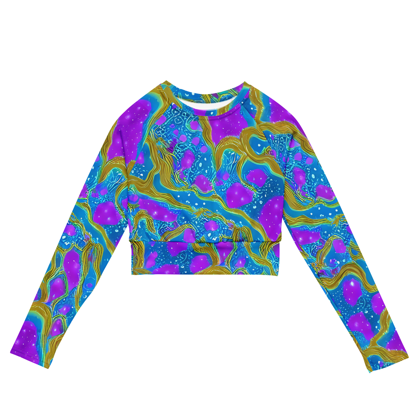 Long Sleeve Crop Top - Mystic Waves