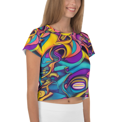 Women's Crop Tee - Pre-Raphaelite Wave