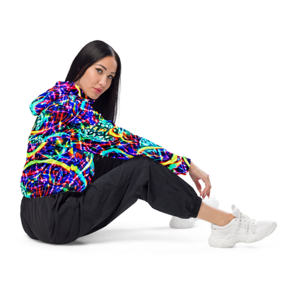 Women's Cropped Windbreaker - Fynesian Galaxy