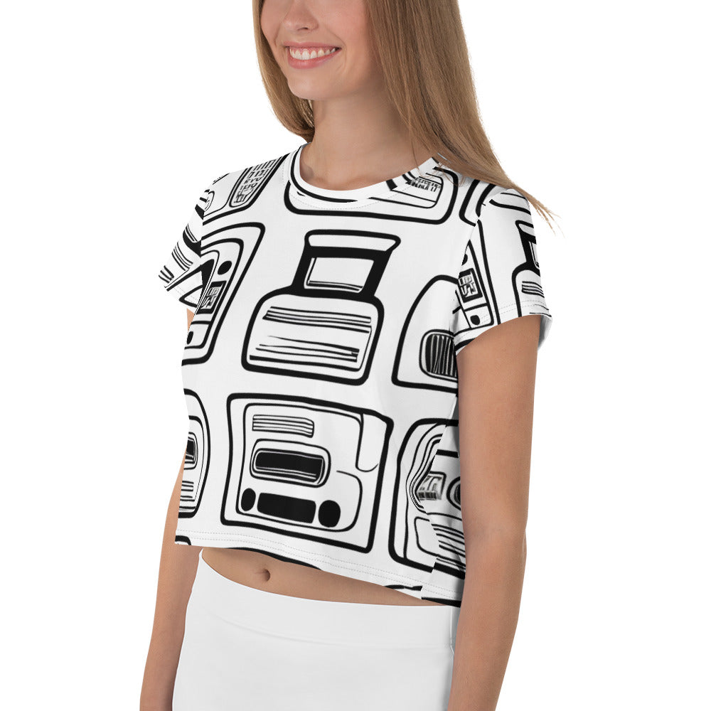 Women's Crop Tee - Techno Echo