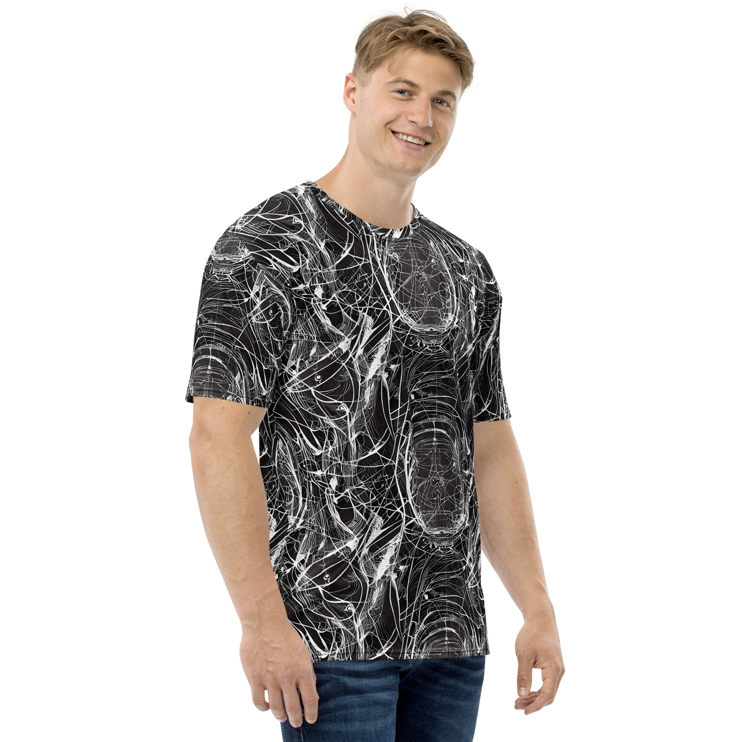 Men's Crew Neck T-Shirt - Nexus of Lines