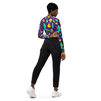 Long Sleeve Crop Top - Cascading Prism