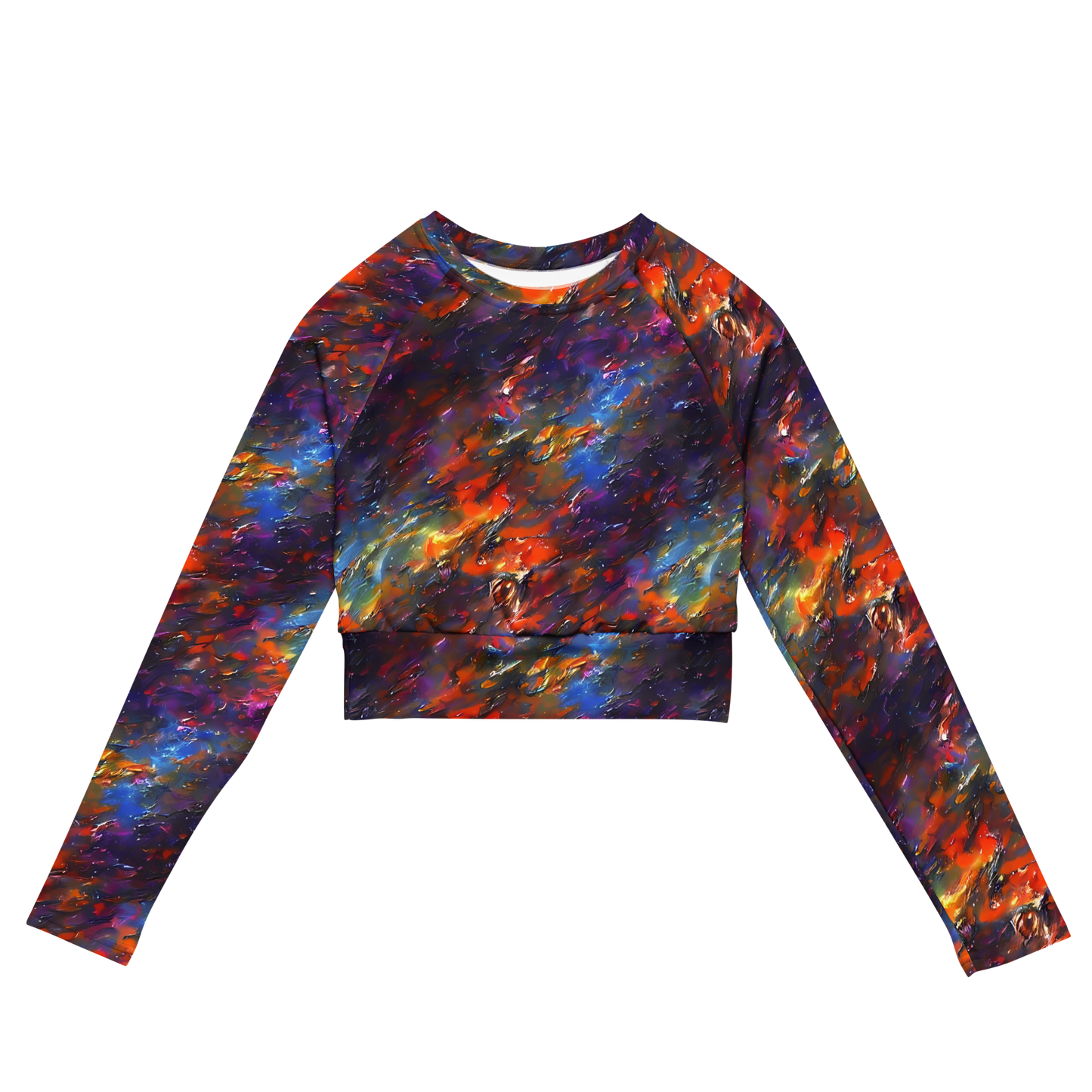 Long Sleeve Crop Top - Auroral Ripples
