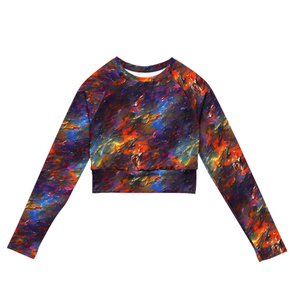 Long Sleeve Crop Top - Auroral Ripples