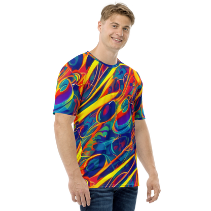 Men's Crew Neck T-Shirt - Abstract Blaze