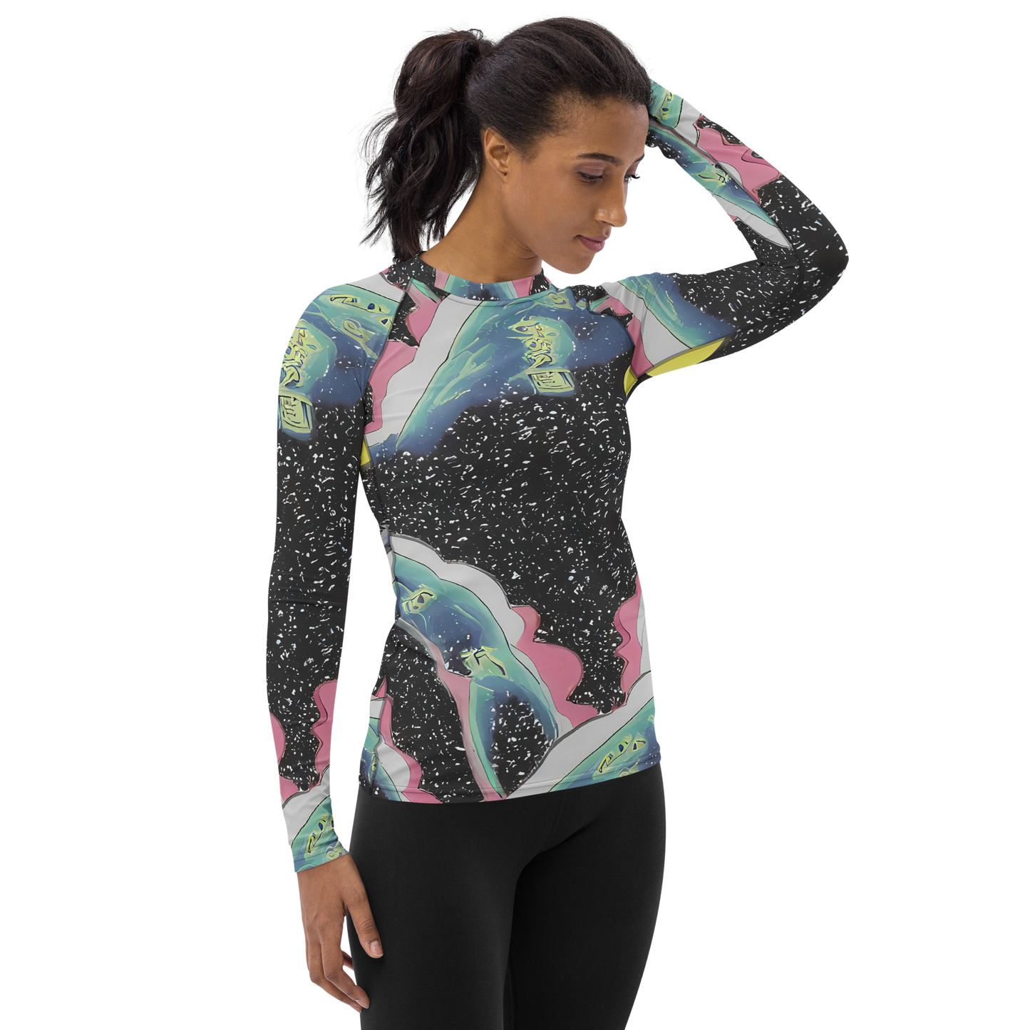 Women's Rash Guard - Lunar Waves