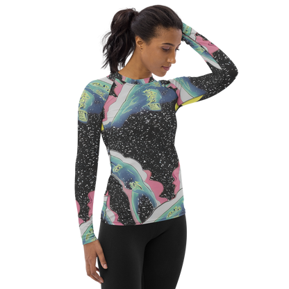 Women's Rash Guard - Lunar Waves