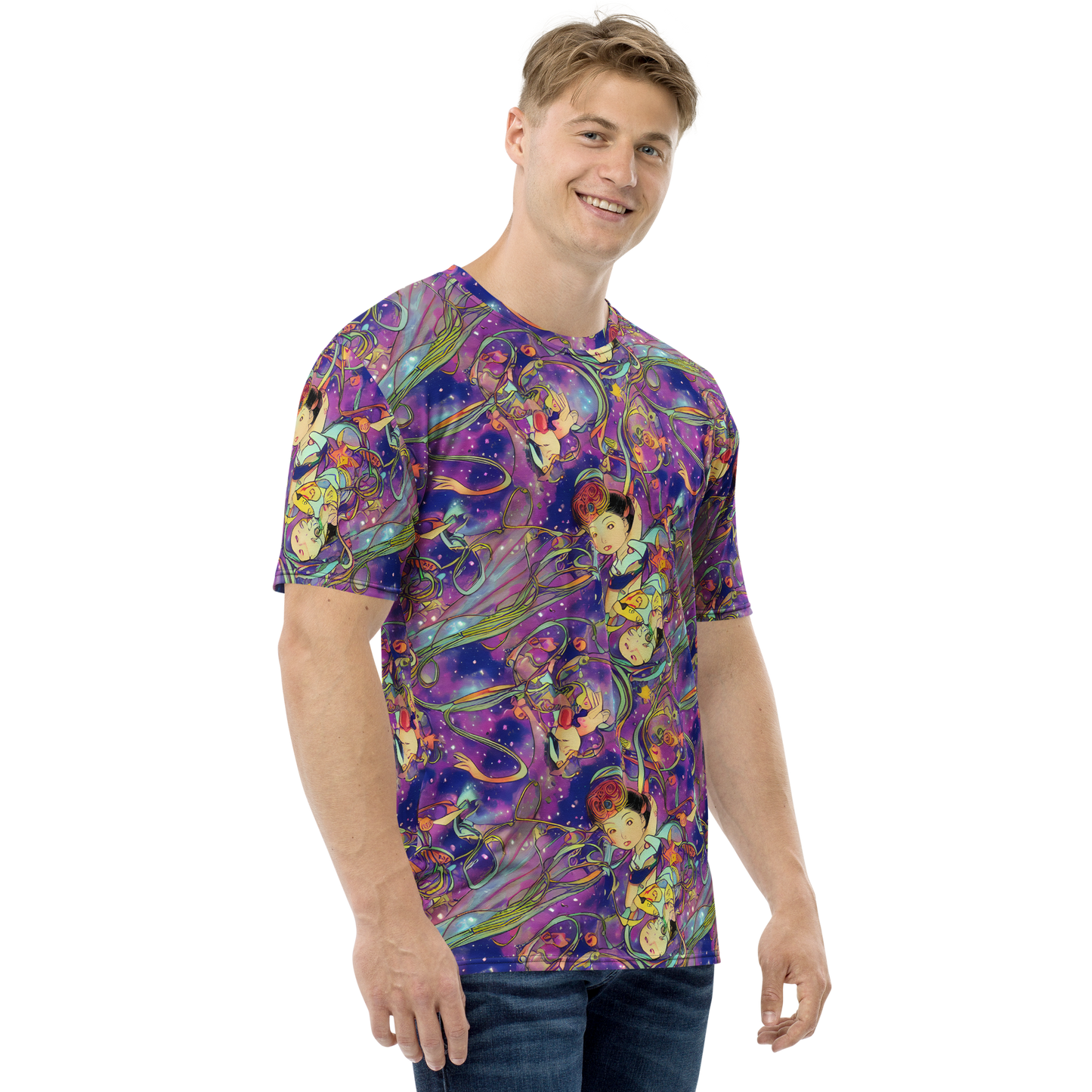 Men's Crew Neck T-Shirt - Spiral of Stardust