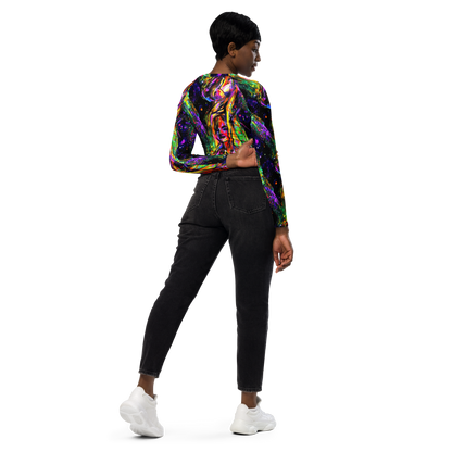 Long Sleeve Crop Top - Galactic Flamenco