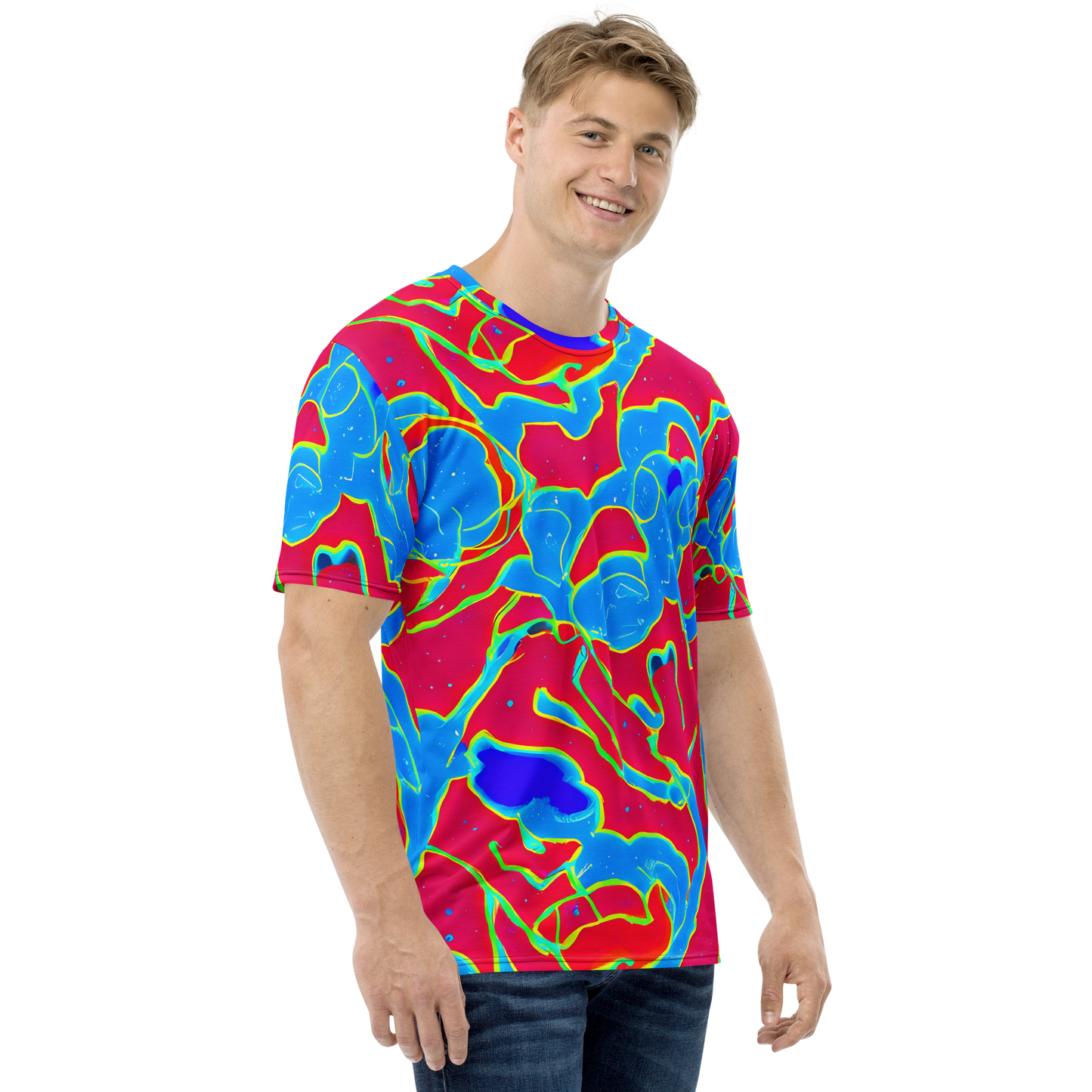 Men's Crew Neck T-Shirt - Electric Bloom