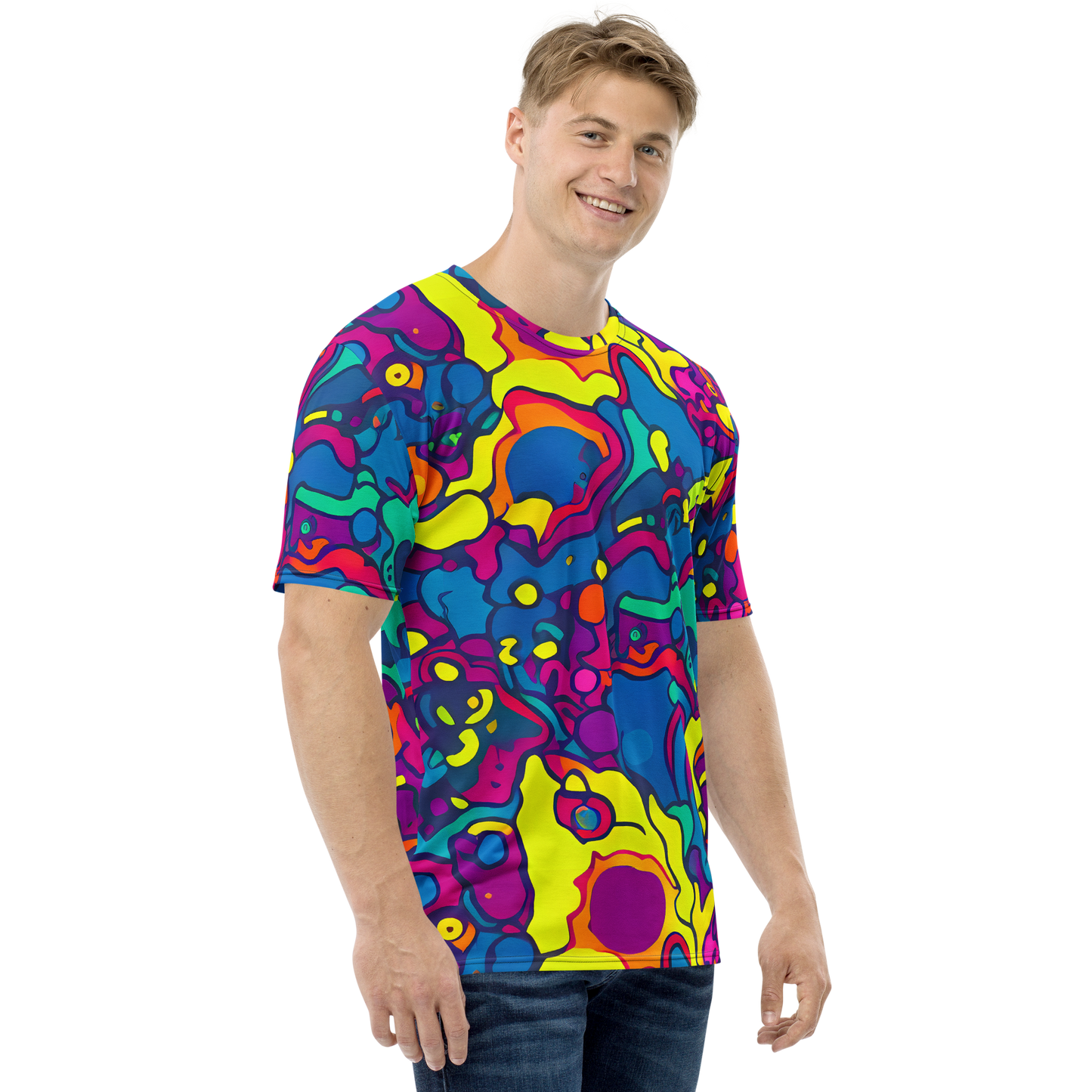 Men's Crew Neck T-Shirt - Colorful Chaos