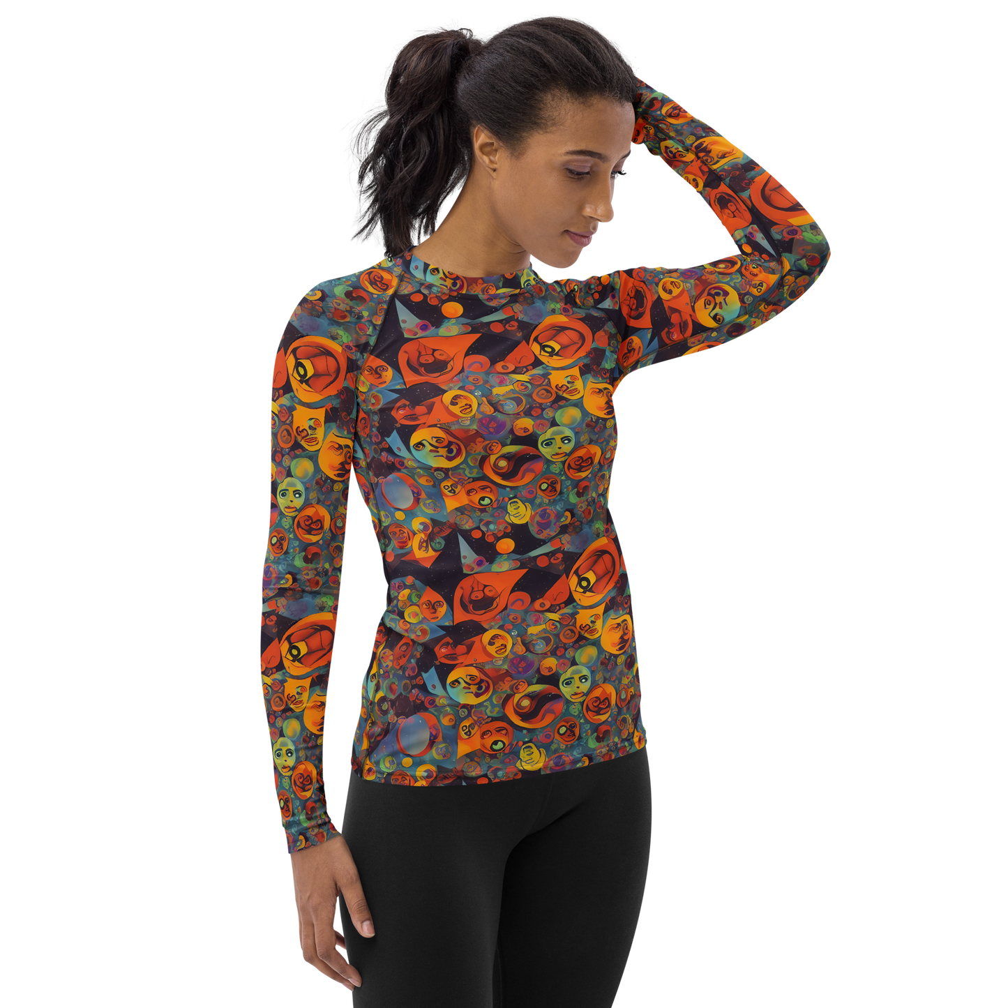 Women's Rash Guard - Galactic Faces