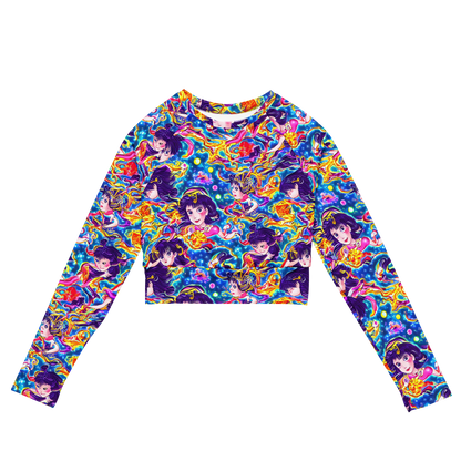 Long Sleeve Crop Top - Aquatic Whim