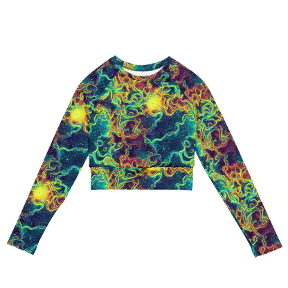 Long Sleeve Crop Top - Echoed Pulses