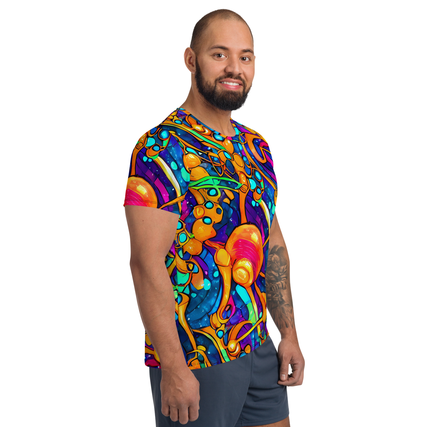 Men's Athletic T-Shirt - Iridescent Nebula