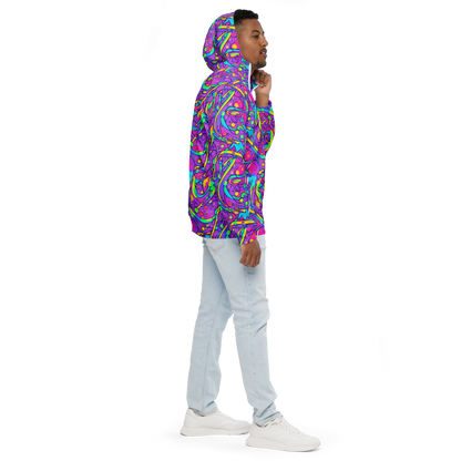 Men's Windbreaker - Neon Galaxy Whirl