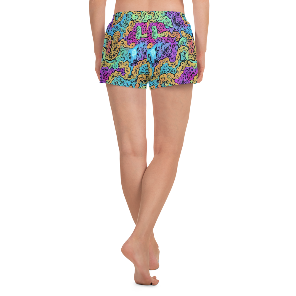 Women’s Athletic Shorts - Intergalactic Graffiti