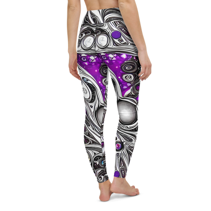 Yoga Leggings - Neo-Noir Waves