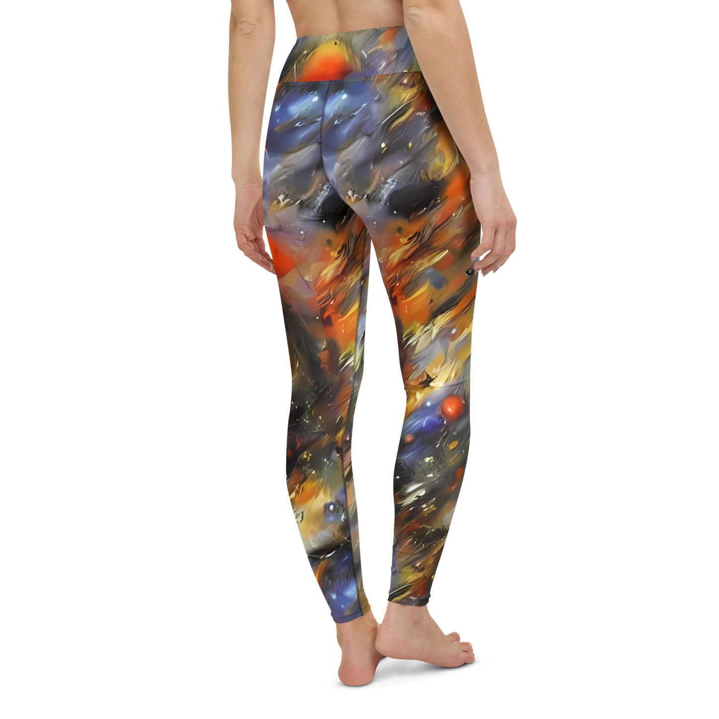 Yoga Leggings - Brushstroke Blaze