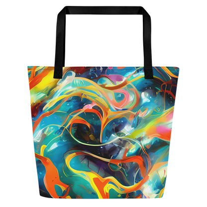 Large Tote Bag w/ Pocket - Cecily’S Swirl