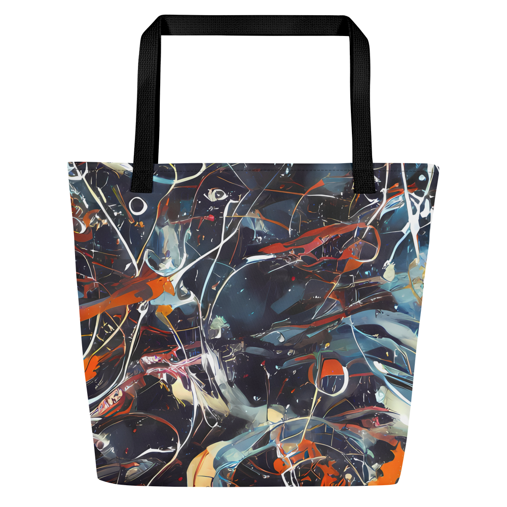 Large Tote Bag w/ Pocket - Neo-Splash Labyrinth