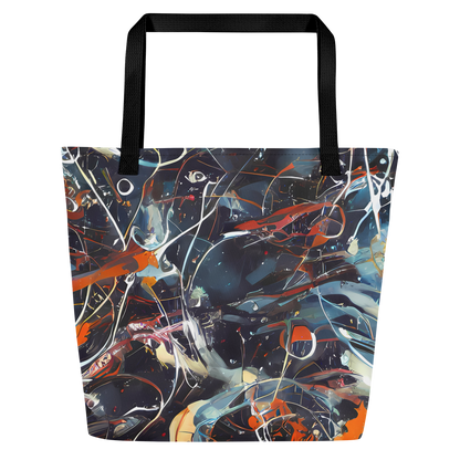 Large Tote Bag w/ Pocket - Neo-Splash Labyrinth