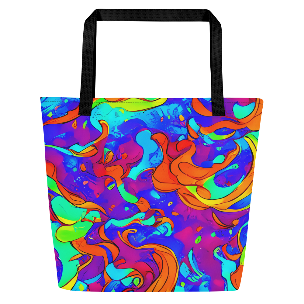 Large Tote Bag w/ Pocket - Roset Rapture