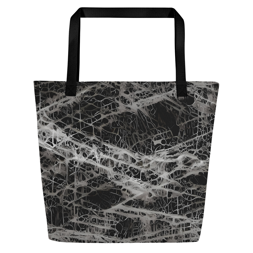 Large Tote Bag w/ Pocket - Monochrome Mesh