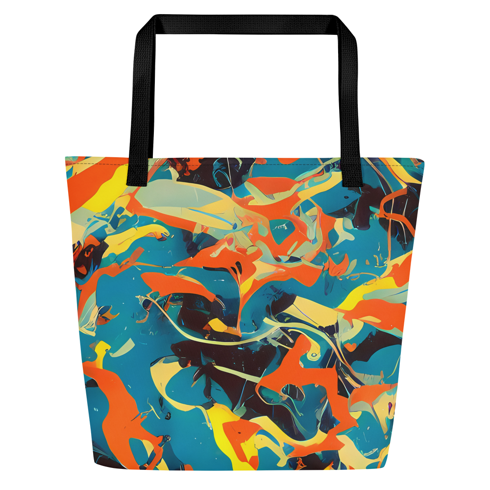 Large Tote Bag w/ Pocket - Abstract Tango