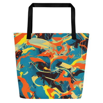 Large Tote Bag w/ Pocket - Abstract Tango