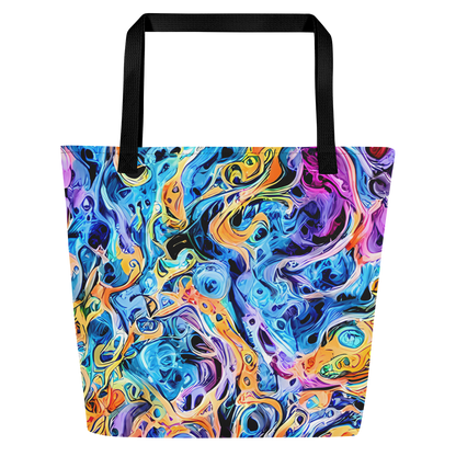 Large Tote Bag w/ Pocket - Rococo Vortex