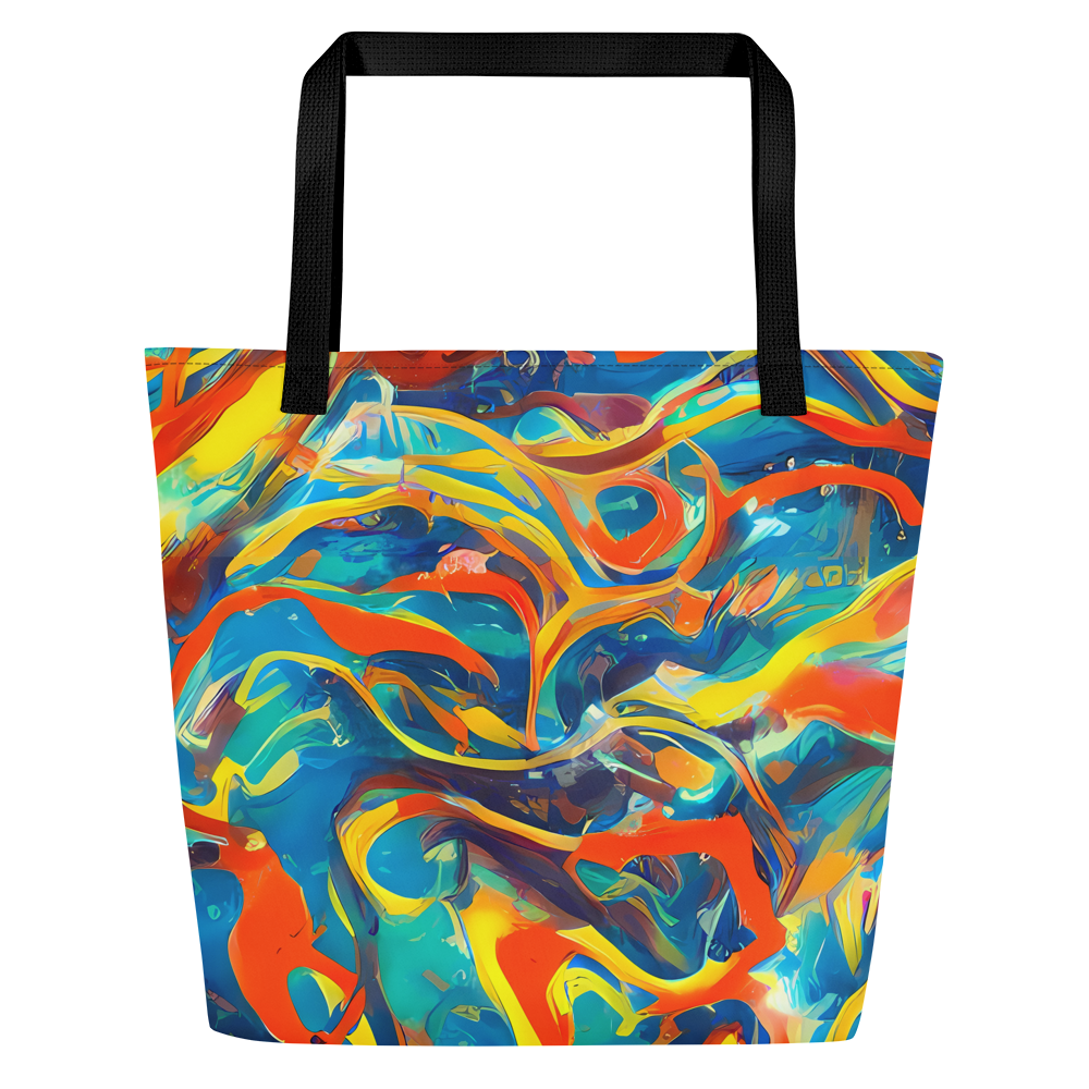 Large Tote Bag w/ Pocket - Chromatic Fusion