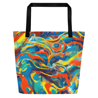 Large Tote Bag w/ Pocket - Chromatic Fusion